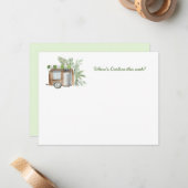  camper Awning Planten Reisbriefkaarten Notitiekaartje (Voorkant / Achterkant in situ)