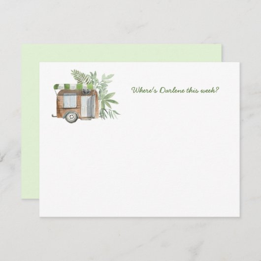  camper Awning Planten Reisbriefkaarten Notitiekaartje (Voorkant / Achterkant)