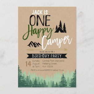 Camper Birthday Rustic Kraft Kaart