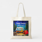 Camper Blauw Groene Waterverf Campervan Tote Bag (Achterkant)
