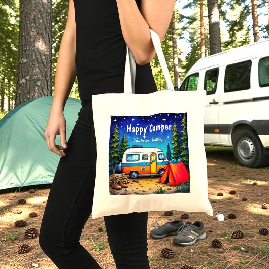 Camper Blauw Groene Waterverf Campervan Tote Bag