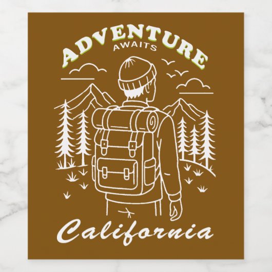 camper- California Wijn Etiket (Enkel label)