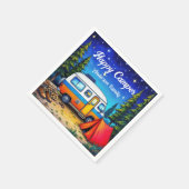 Camper Campervan Blauw Groen Waterverf Servet (Hoek)