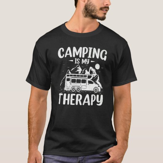 Camper Camping is mijn therapie T-shirt (Voorkant)