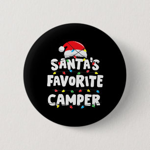 Camper Camping Kerstmis Santa's Favoriete Grappige Ronde Button 5,7 Cm