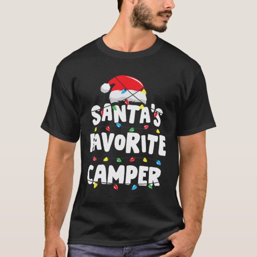 Camper Camping Kerstmis Santa's Favoriete Grappige T-shirt (Voorkant)