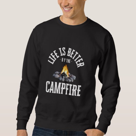 Camper Camping leven is beter door het kampvuur Trui (Voorkant)