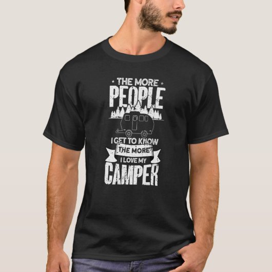 Camper Caravan Camping T-shirt (Voorkant)