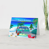 Camper Christmas cards by the beach Feestdagen Kaart (Voorkant)
