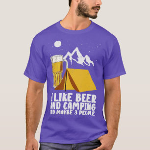 Camper Drink Beer Wilderness Campfire T-shirt