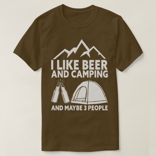Camper Drink Beer Wilderness Campfire T-shirt (Design voorkant)