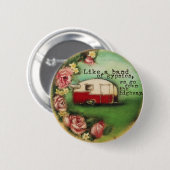 Camper en Rozen Ronde Button 5,7 Cm (Voorkant /achterkant)