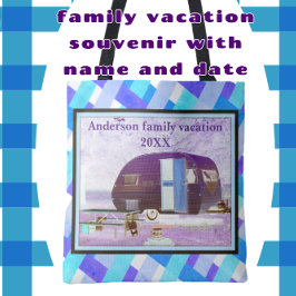 Camper familie vakantie avontuur Tote Bag