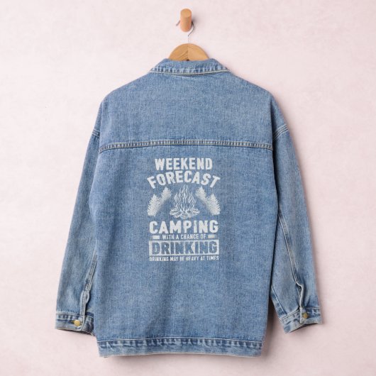 Camper Fun Weekend Forecast Camping Denim Jacket (Hangar)