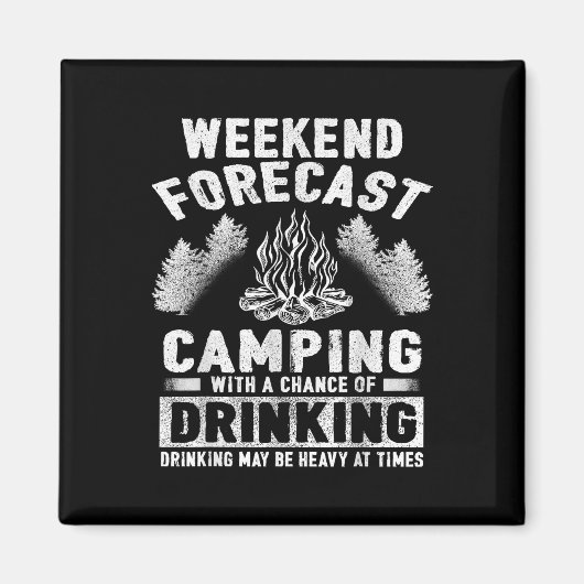 Camper Fun Weekend Forecast Camping Magneet (Voorkant)