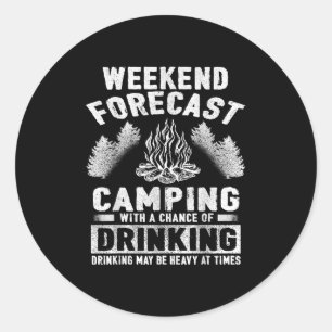 Camper Fun Weekend Forecast Camping Ronde Sticker
