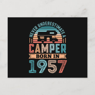 Camper geboren in 1957 70th Birthday Gift RV Campi Briefkaart