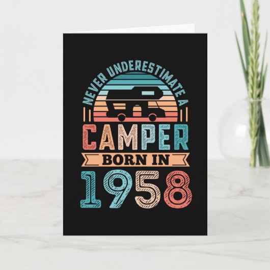 Camper geboren in 1958 70th Birthday Gift RV Campi Kaart (Voorkant)