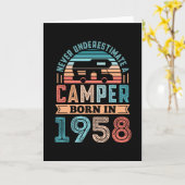 Camper geboren in 1958 70th Birthday Gift RV Campi Kaart (Gele Bloem)