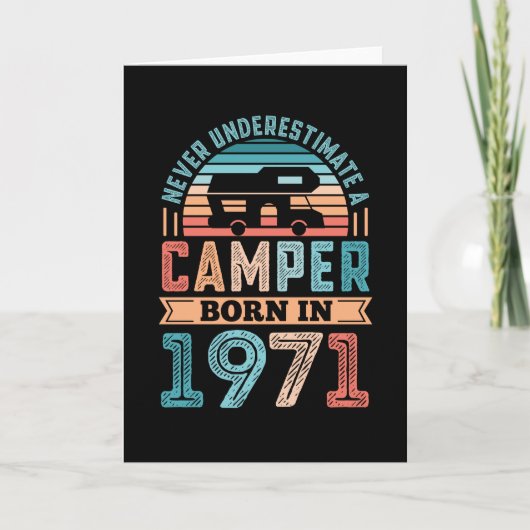 Camper geboren in 1971 50e verjaardag van de RV-ca Kaart (Voorkant)