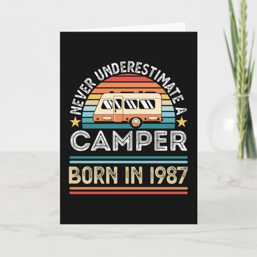 Camper geboren in 1987 40th Birthday camping Gift Kaart (Voorkant)
