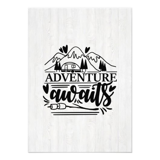 Camper Gift Adventure Awaits Foto Afdruk (Voorkant)