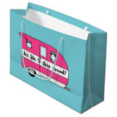 Camper Gift Bag: "We slapen graag rond" Groot Cadeauzakje (Voorkant Gekanteld)