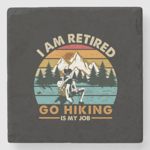 Camper Gift Go Hiking Is My Job Birthday Stenen Onderzetter