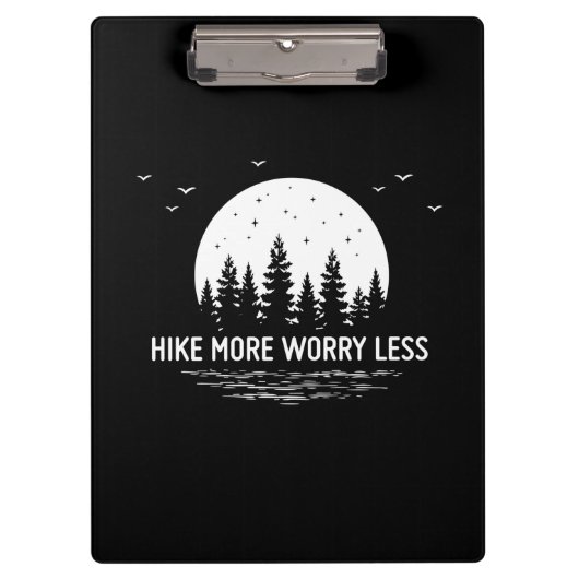 Camper Gift | Hike More Worry Less Birthday Klembord (Voorkant)