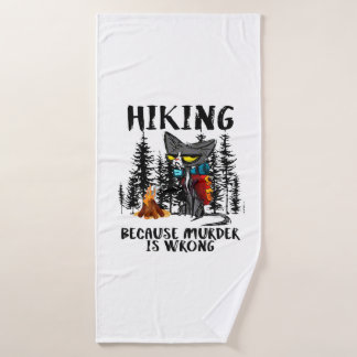 Camper Gift | Hiking Because Murder Is Wrong Xmas Badhanddoek