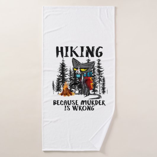Camper Gift | Hiking Because Murder Is Wrong Xmas Badhanddoek (Badhanddoek)
