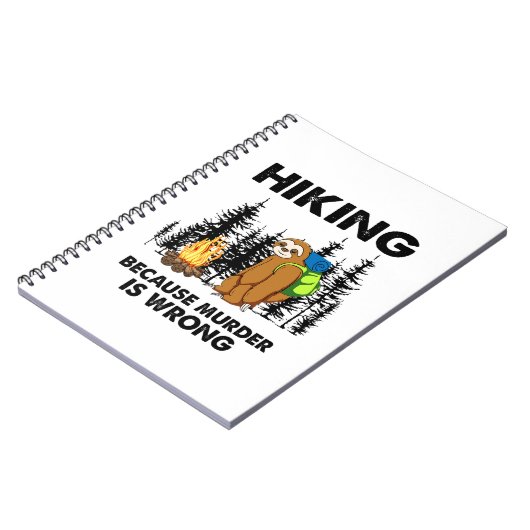 Camper Gift Hiking Because Murder Is Wrong Xmas Notitieboek (Linkerzijde)