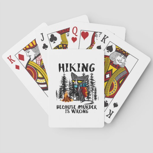 Camper Gift Hiking Because Murder Is Wrong Xmas Pokerkaarten (Achterkant)