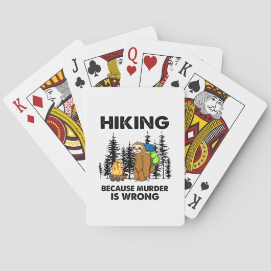 Camper Gift Hiking Because Murder Is Wrong Xmas Pokerkaarten (Achterkant)