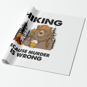 Camper Gift   Hiking Beer Birthday Cadeaupapier