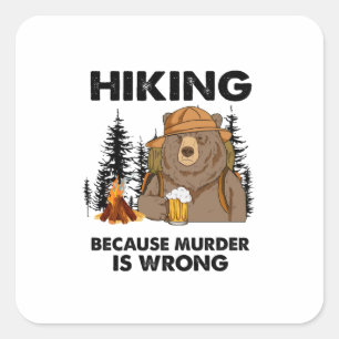 Camper Gift Hiking Beer Birthday Vierkante Sticker