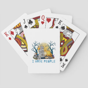 Camper Gift   Hiking in Halloween Birthday Pokerkaarten