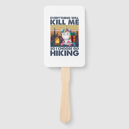 Camper Gift | Ik kies voor een wandelende verjaard Handwaaier (Voorkant)