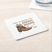 Camper Gift | Life is Better In Hiking Boots Cat Kartonnen Onderzetters (Schuin)