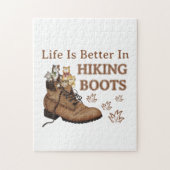 Camper Gift | Life is Better In Hiking Boots Cat Legpuzzel (Verticaal)
