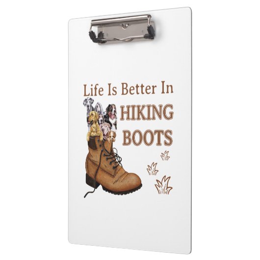 Camper Gift | Life Is Better In Hiking Boots Dog Klembord (Links)
