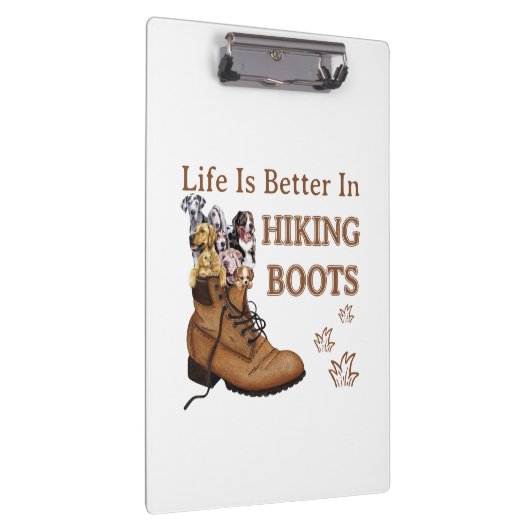Camper Gift | Life Is Better In Hiking Boots Dog Klembord (Rechts)