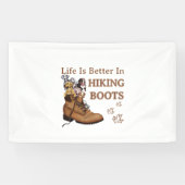 Camper Gift | Life is Better In Hiking Boots Dog Spandoek (Horizontaal)