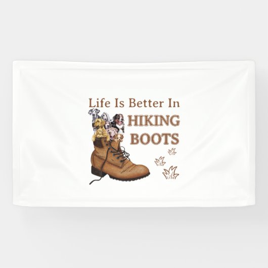 Camper Gift | Life is Better In Hiking Boots Dog Spandoek (Horizontaal)