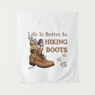 Camper Gift Life is Better In Hiking Boots Dog Wandkleed