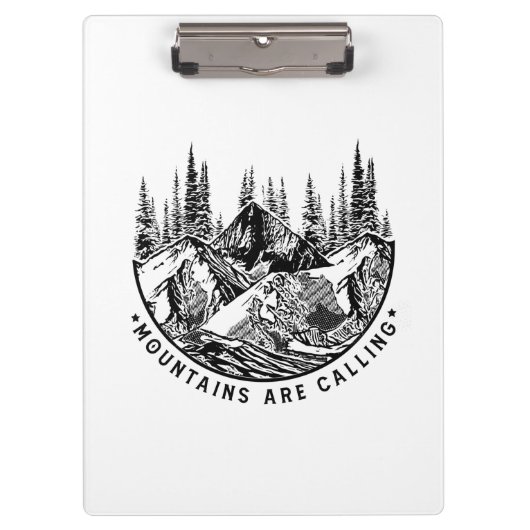 Camper Gift | Mountains Are Calling Birthday Klembord (Voorkant)