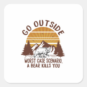 Camper Gift Naar buiten gaan Worst Hoesje Scenar Vierkante Sticker