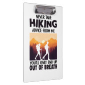 Camper Gift | Never Take Hiking Advice From Me Klembord (Rechts)