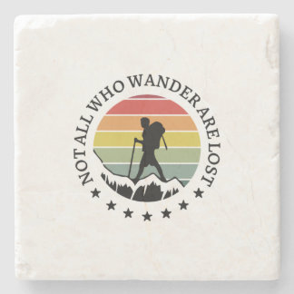 Camper Gift | Not All Who Wander Are Lost Birthday Stenen Onderzetter