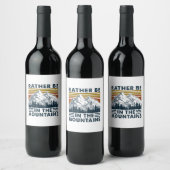 Camper Gift Rather Be In The Mountains Birthday Wijn Etiket (Flessen)